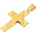 Χρυσός σταυρός  Κ14 διπλής όψης με αλυσίδα